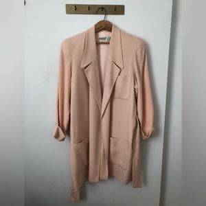 Vintage Ports International Virgin Wool Coat / Trench - Blush Pink - Lightweight